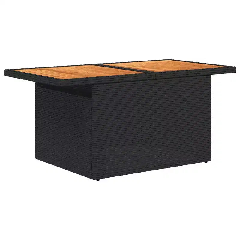 vidaXL Salon de jardin 9 pièces avec coussins - Noir