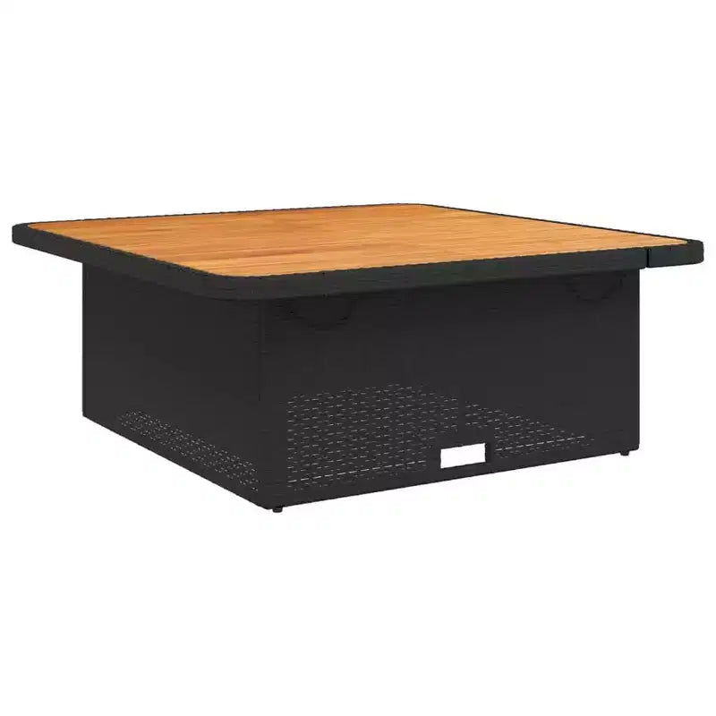 vidaXL Ensemble de salle à manger d'extérieur avec coussins - 2 pièces, rotin synthétique noir, table de jardin et banc inclinable