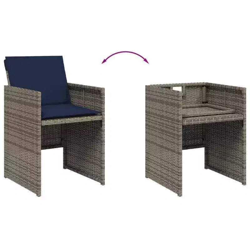 vidaXL Ensemble de salle à manger d'extérieur 12 pcs Gris et noir