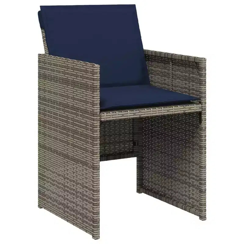 vidaXL Ensemble de salle à manger d'extérieur 12 pcs Gris, Marron, Bleu marine
