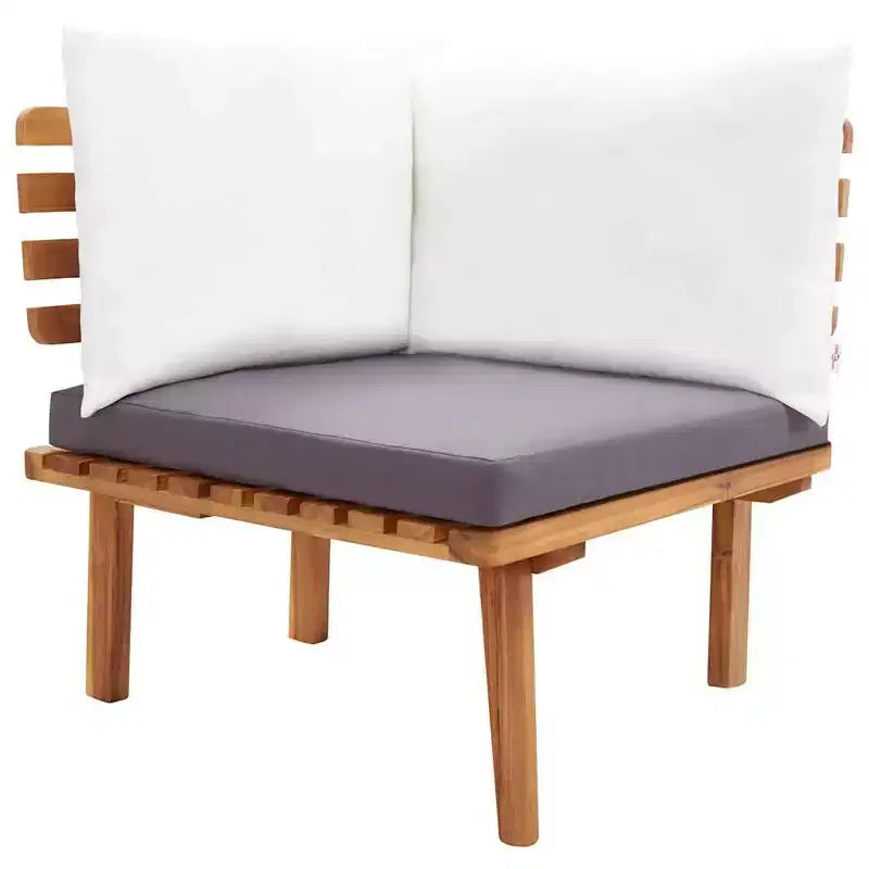 vidaXL Salon de jardin avec coussins d'assise gris foncé et coussins de dossier blancs
