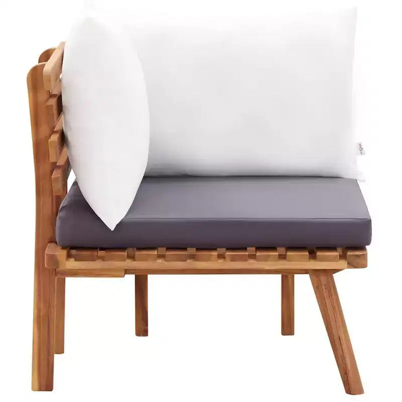 vidaXL Salon de jardin avec coussins d'assise gris foncé et coussins de dossier blancs