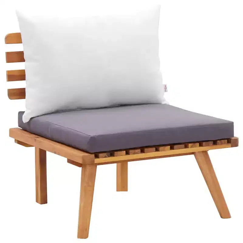 vidaXL Salon de jardin avec coussins d'assise gris foncé et coussins de dossier blancs