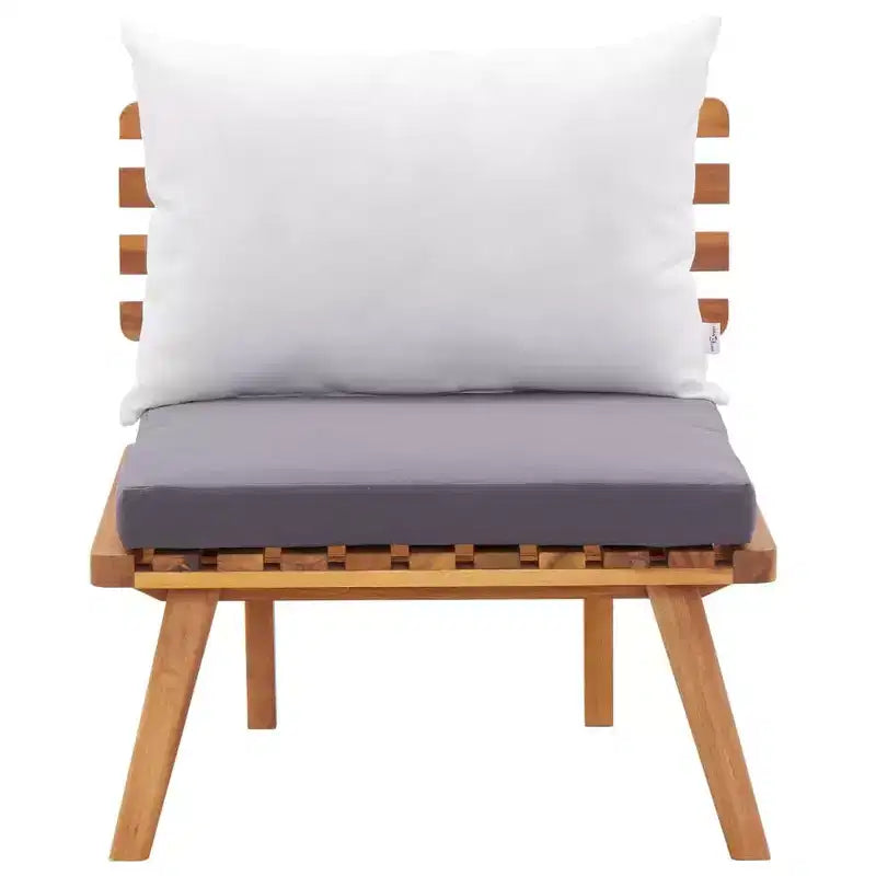 vidaXL Salon de jardin avec coussins d'assise gris foncé et coussins de dossier blancs