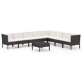 vidaXL Garden Lounge Set Patio Sectional Sofa Couch Outdoor Poly Rattan Black