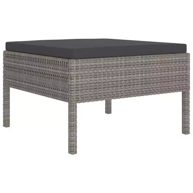 vidaXL Salon de jardin canapé d'angle en résine tressée gris pour terrasse