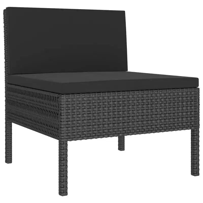 vidaXL Salon de jardin modulaire avec table en résine tressée noir