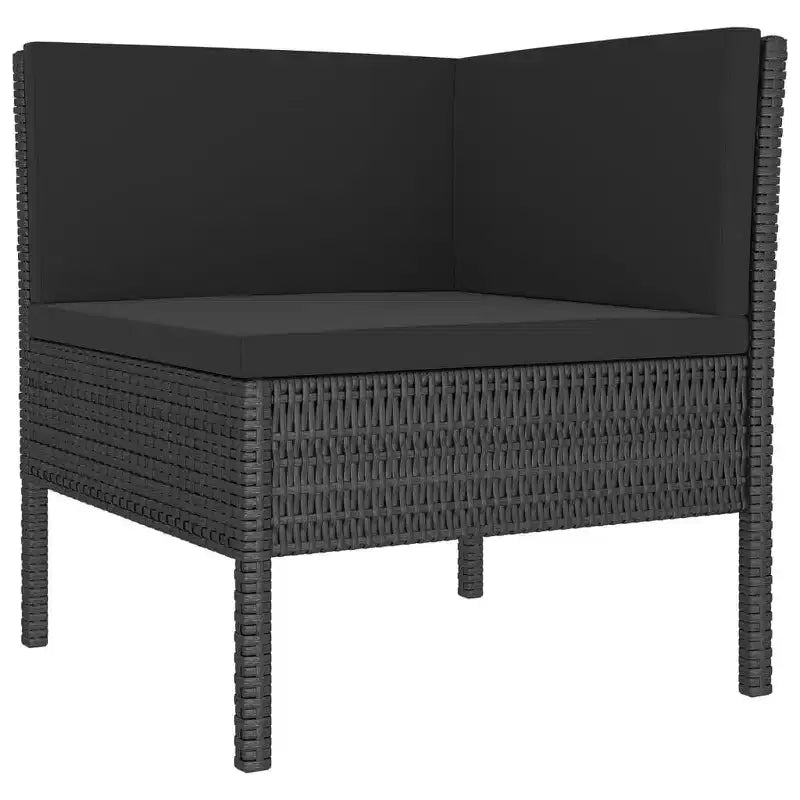 vidaXL Salon de jardin modulaire avec table en résine tressée noir