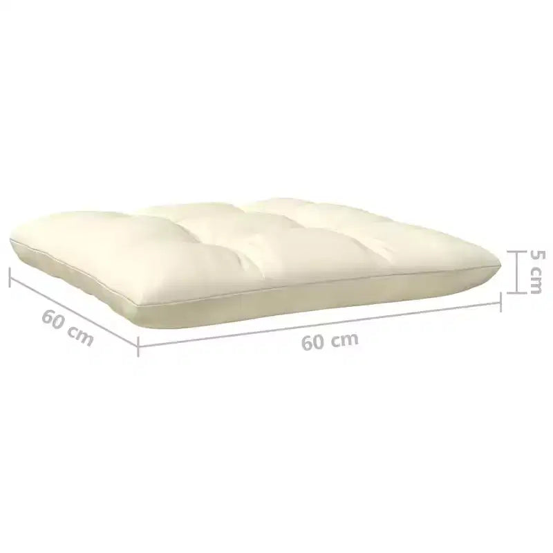 vidaXL Ensemble de salon de jardin 4 pièces en pin massif avec coussins crème - Marron et crème