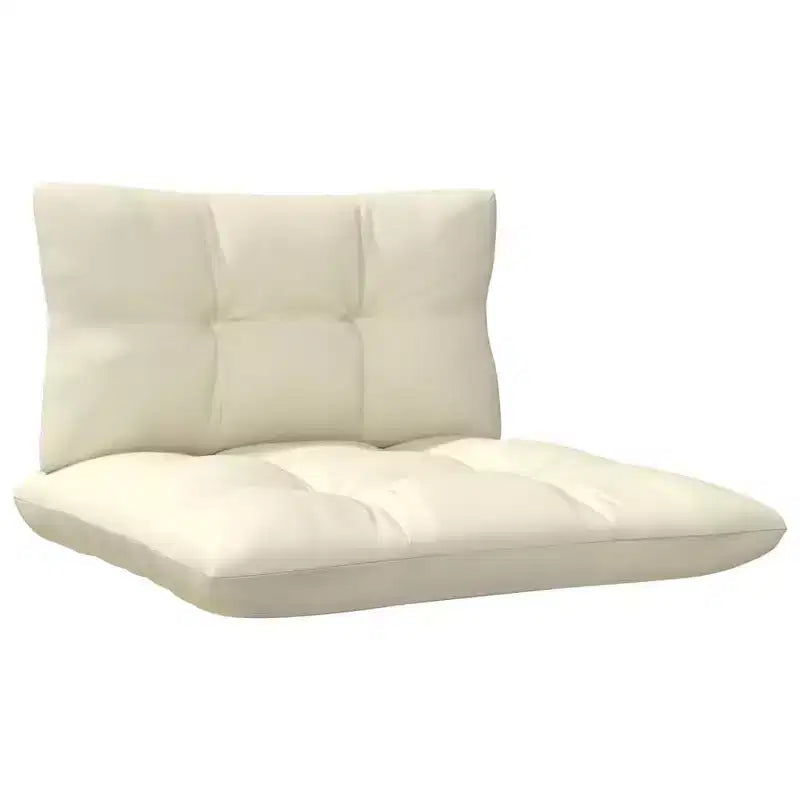 vidaXL Ensemble de salon de jardin 4 pièces en pin massif avec coussins crème - Marron et crème