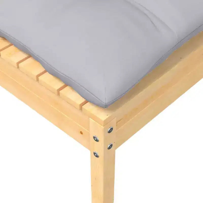 vidaXL Salon de jardin 9 pièces en pin massif avec coussins - Marron et gris