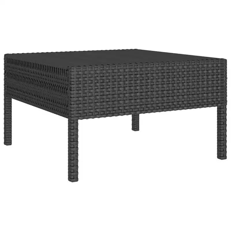 vidaXL Salon de jardin 10 pièces en résine tressée avec coussins et table – Résistant aux intempéries, facile à nettoyer, Noir
