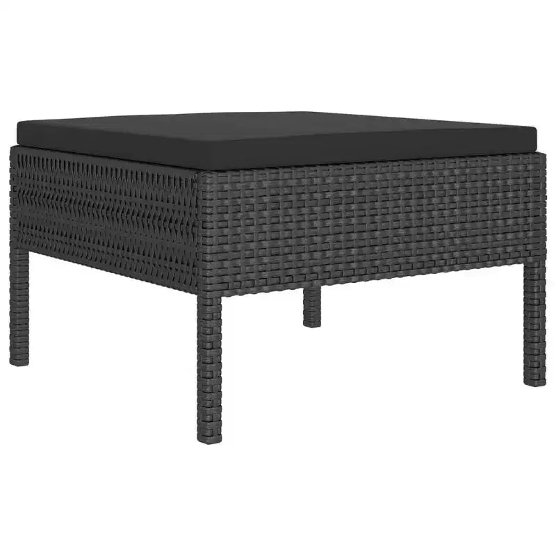 vidaXL Salon de jardin 7 pièces - Mobilier de jardin en résine tressée résistant aux intempéries avec coussins confortables et housses amovibles - Noir