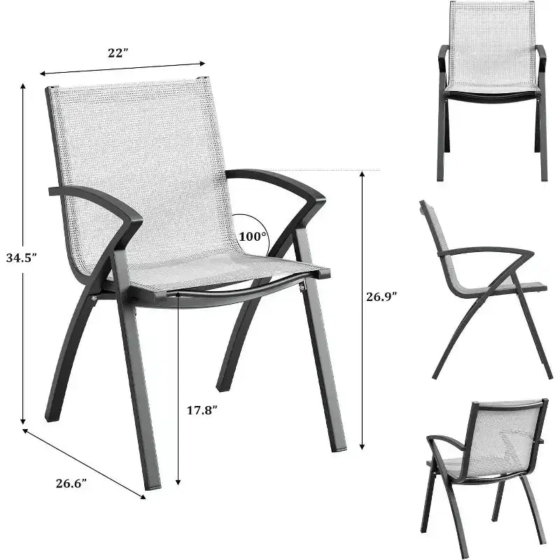 Ensemble de salle à manger d'extérieur 9 pièces COZONY avec table et chaises en aluminium de 180 cm, ensemble de meubles de patio résistant aux intempéries avec trou pour parasol pour 8 personnes