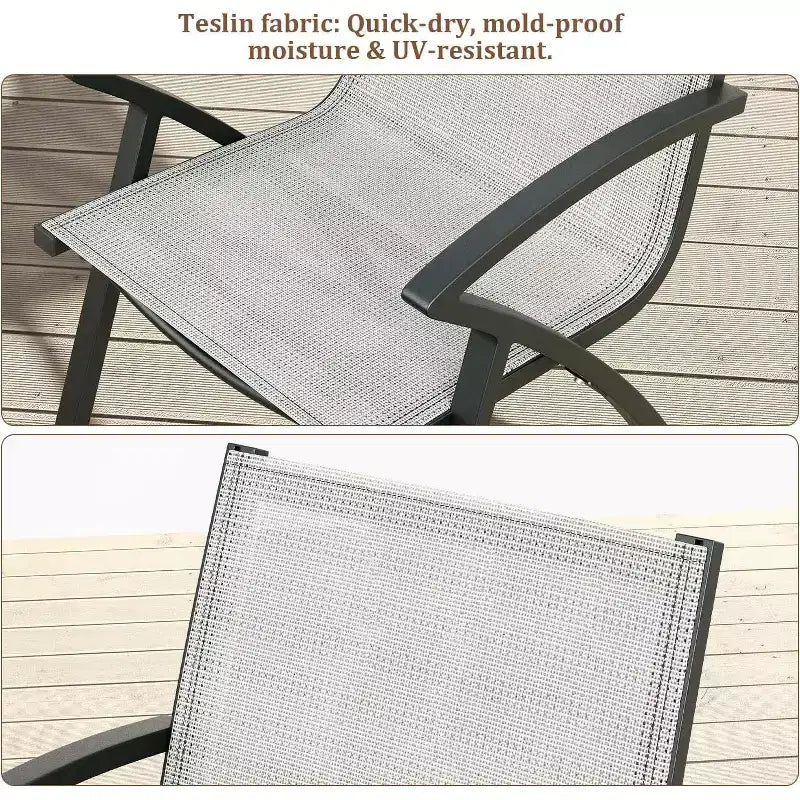 Ensemble de salle à manger d'extérieur 9 pièces COZONY avec table et chaises en aluminium de 180 cm, ensemble de meubles de patio résistant aux intempéries avec trou pour parasol pour 8 personnes