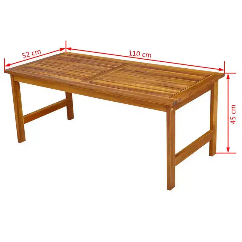 vidaXL Table et chaises de jardin Marron Bois d'acacia massif Moyen