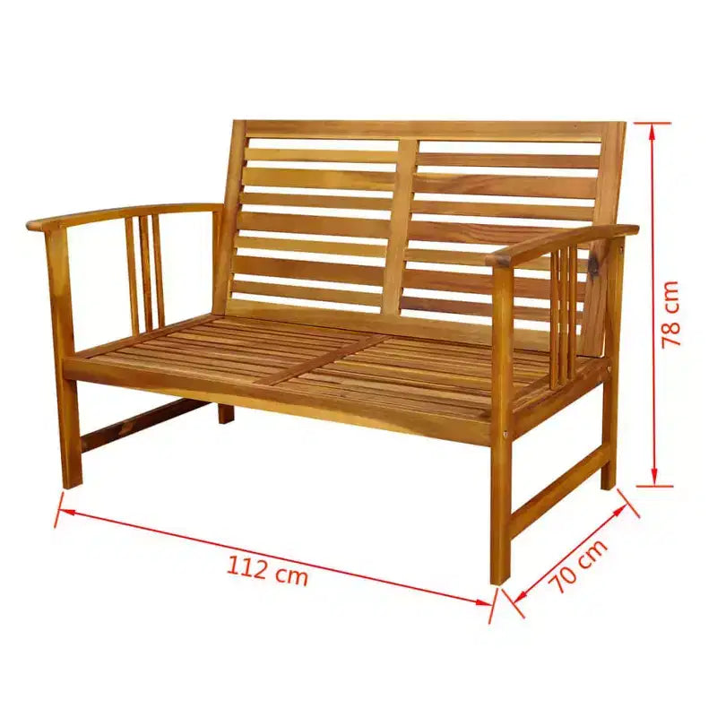 vidaXL Table et chaises de jardin Marron Bois d'acacia massif Moyen