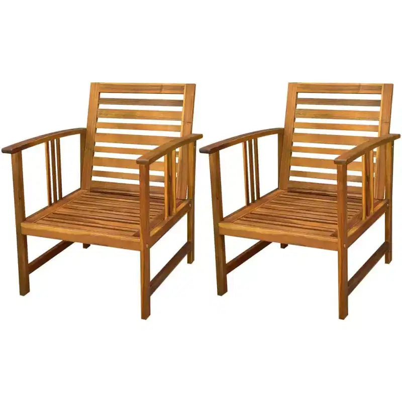 vidaXL Table et chaises de jardin Marron Bois d'acacia massif Moyen