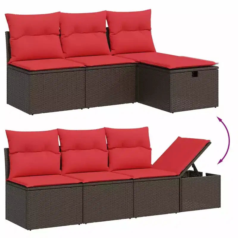 vidaXL Salon de jardin 8 pièces avec coussins résine tressée noir