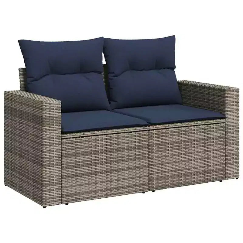 vidaXL Salon de jardin 8 pièces avec coussins résine tressée noir