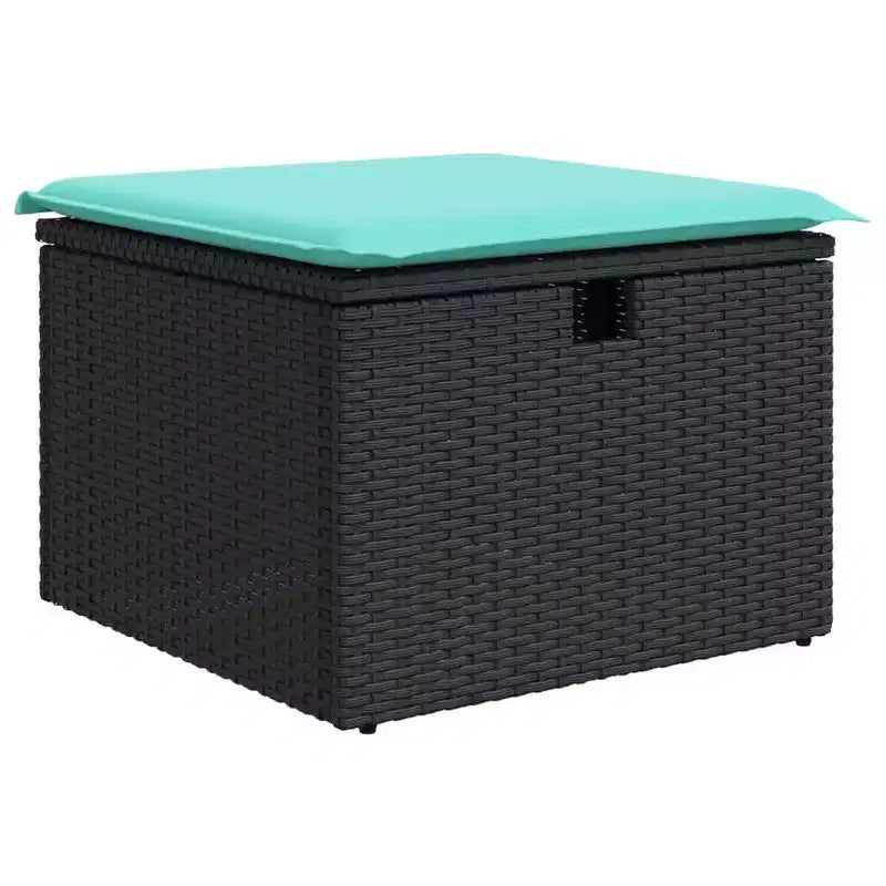 vidaXL Salon de jardin 8 pièces avec coussins résine tressée noir