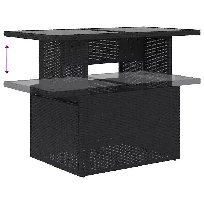 vidaXL Salon de jardin 8 pièces avec coussins résine tressée noir