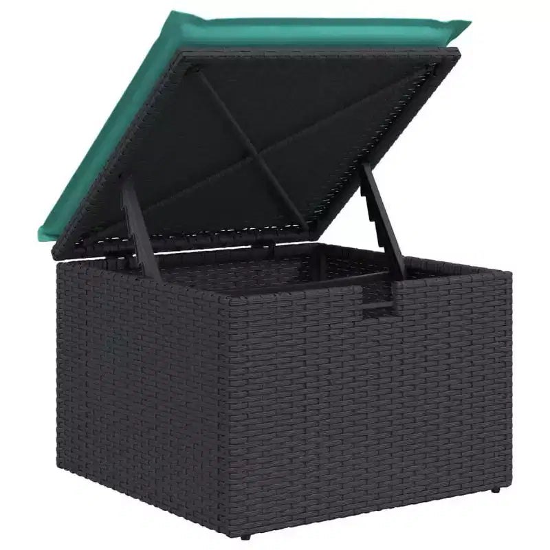 vidaXL Salon de jardin 8 pièces avec coussins résine tressée noir