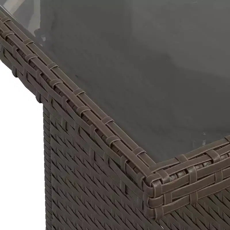 vidaXL Salon de jardin 7 pcs avec coussins résine tressée marron - Marron sans rangement