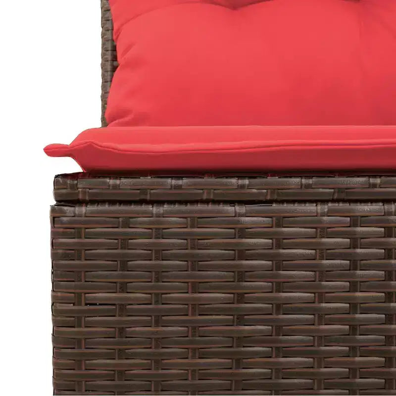 vidaXL Salon de jardin 7 pcs avec coussins résine tressée marron - Marron sans rangement