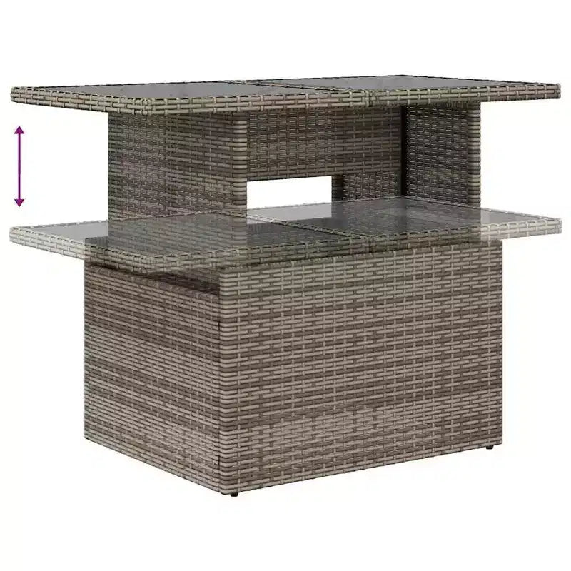 vidaXL Salon de jardin 7 pcs avec coussins résine tressée marron - Marron sans rangement