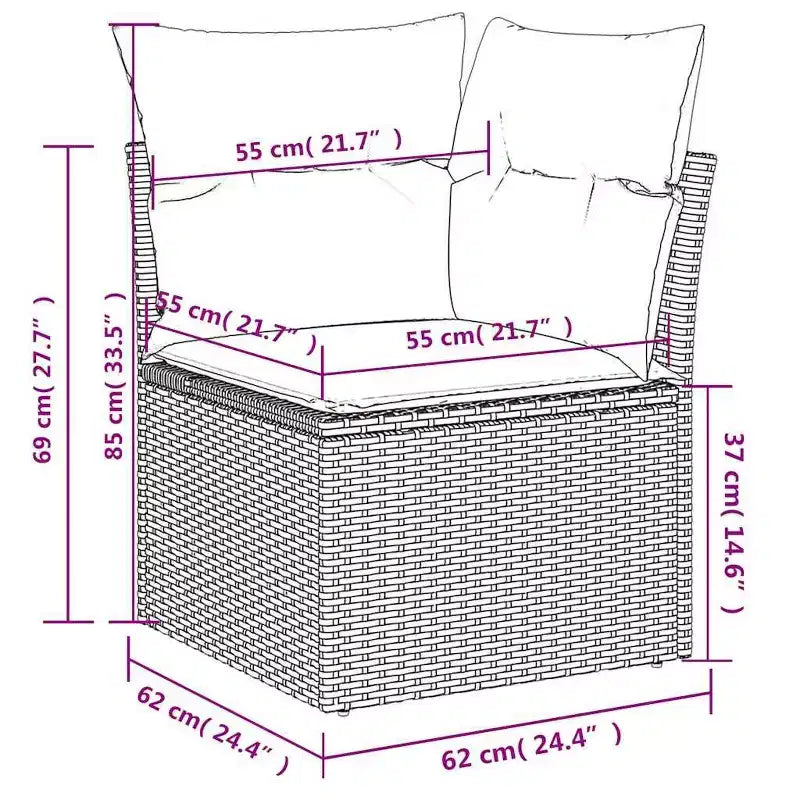 vidaXL Ensemble de canapés de jardin 5 pièces avec coussins en résine tressée gris