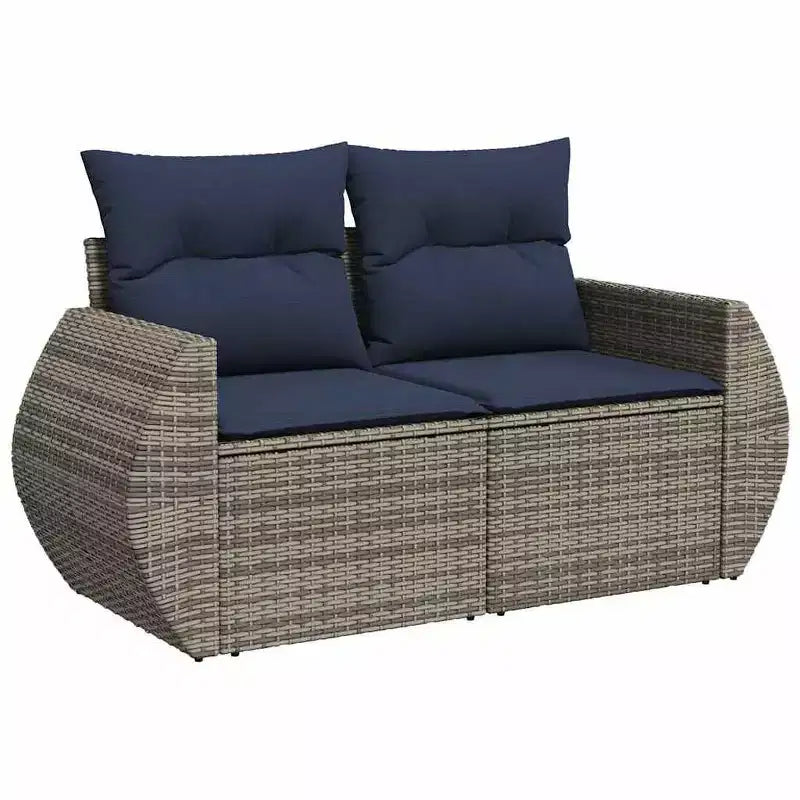 vidaXL Ensemble de canapés de jardin 5 pièces avec coussins en résine tressée gris