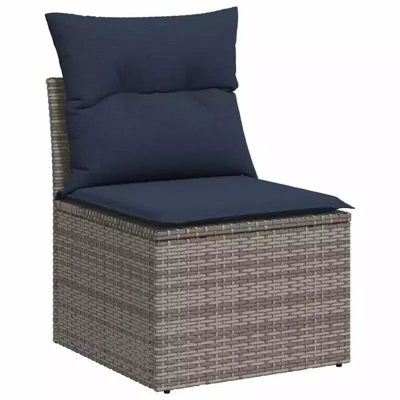 vidaXL Ensemble de canapés de jardin 5 pièces avec coussins en résine tressée gris