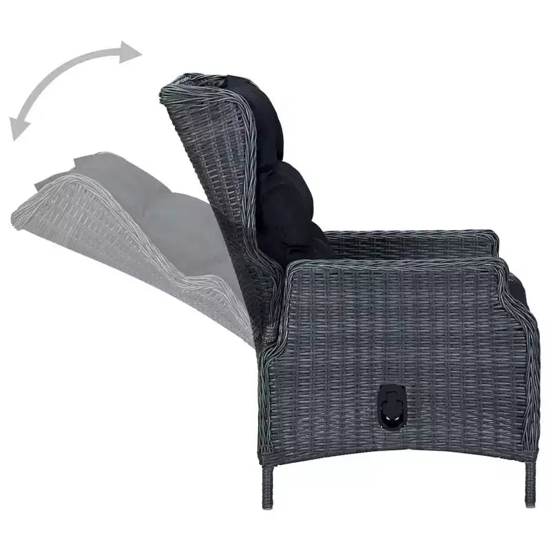 vidaXL Ensemble de salle à manger d'extérieur 7 pièces gris foncé