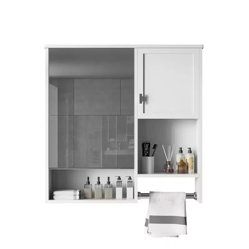 Armoire de toilette murale 29x28 avec miroir et barre porte-serviettes
