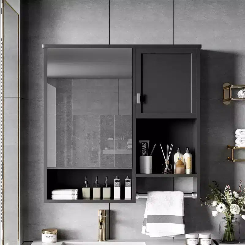 Armoire de toilette murale 29x28 avec miroir et barre porte-serviettes