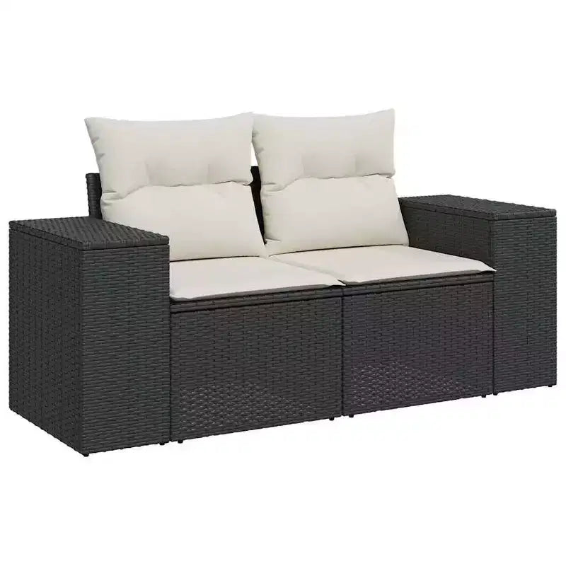 vidaXL Salon de jardin avec coussins Mobilier d'extérieur 7 pièces en résine tressée