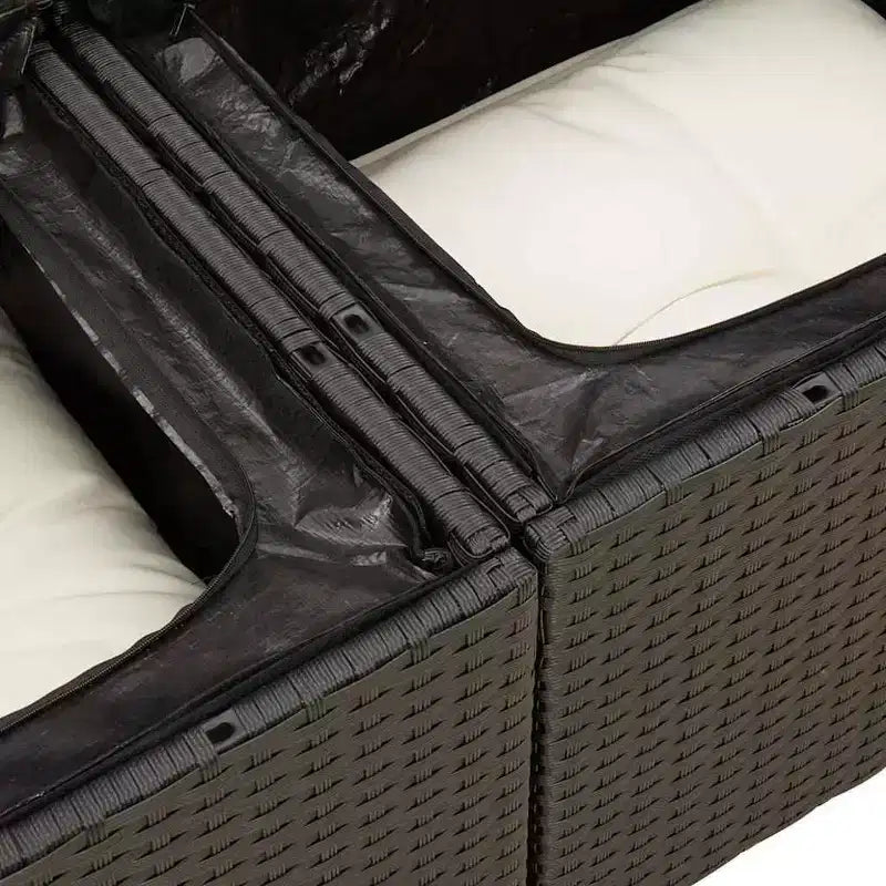 vidaXL Salon de jardin avec coussins Mobilier d'extérieur 7 pièces en résine tressée