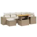 vidaXL Salon de jardin avec coussins Mobilier d'extérieur 7 pièces en résine tressée