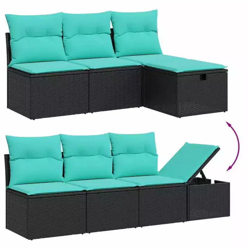 vidaXL Salon de jardin 7 pièces avec coussins, résine tressée gris