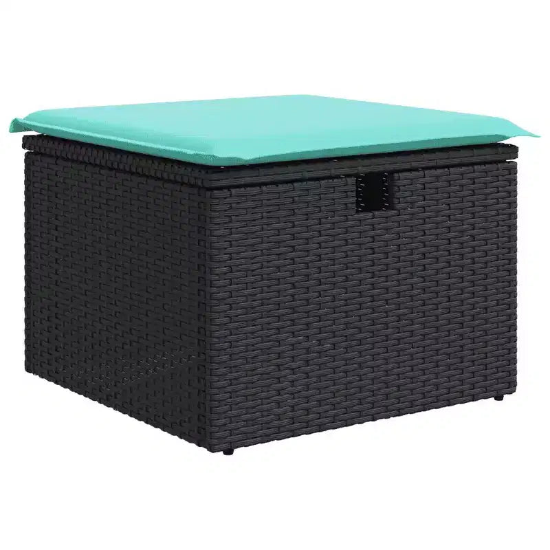 vidaXL Salon de jardin 7 pièces avec coussins, résine tressée gris