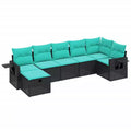 vidaXL Salon de jardin 7 pièces avec coussins, résine tressée gris