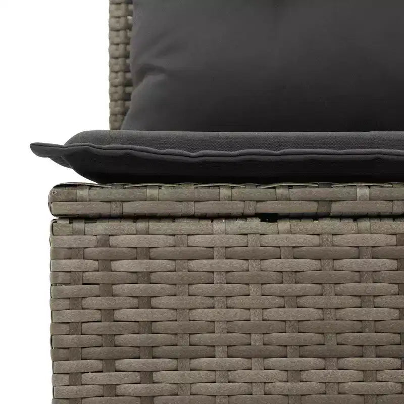 vidaXL Salon de jardin 4 pièces en résine tressée avec coussins et bois d'acacia