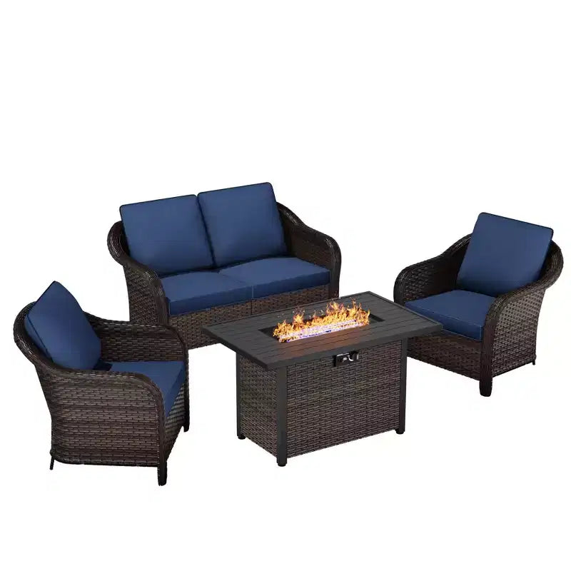Ensemble de conversation extérieur haut de gamme UPTIOT avec table de cuisson convertible