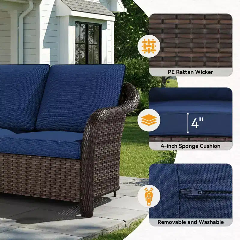 Ensemble de conversation extérieur haut de gamme UPTIOT avec table de cuisson convertible