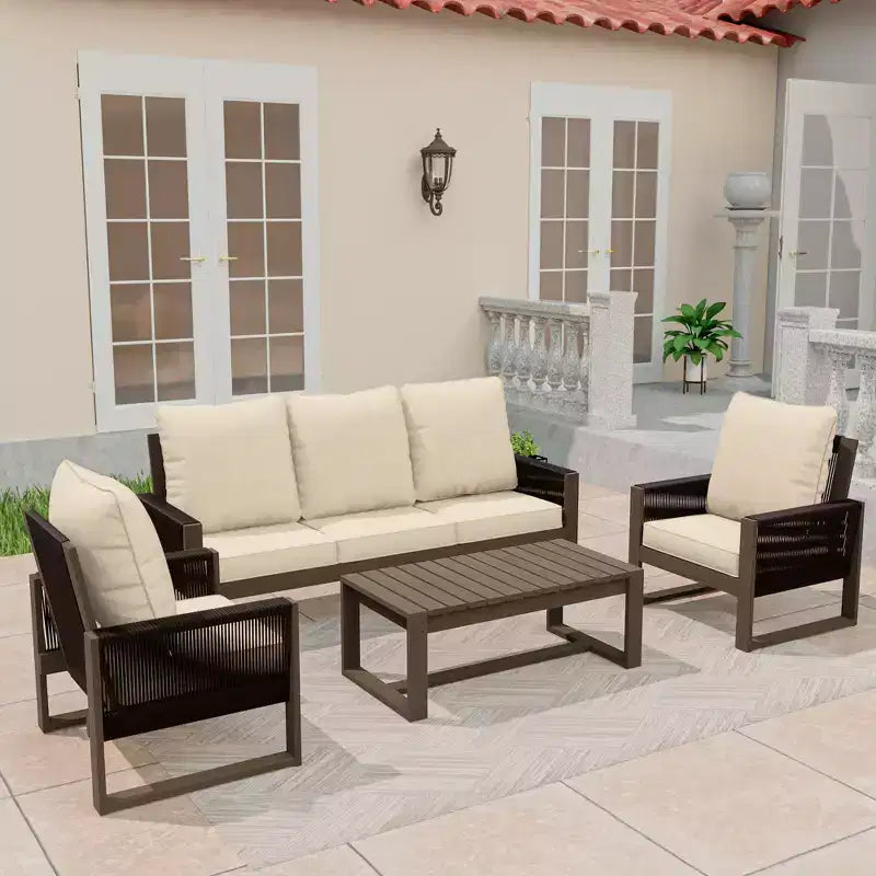 Ensemble de patio extérieur UPTIOT en bois de pruche de qualité supérieure et confort résistant à l'eau