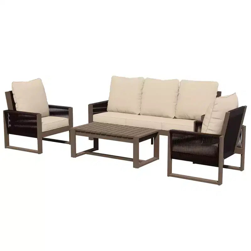 Ensemble de patio extérieur UPTIOT en bois de pruche de qualité supérieure et confort résistant à l'eau