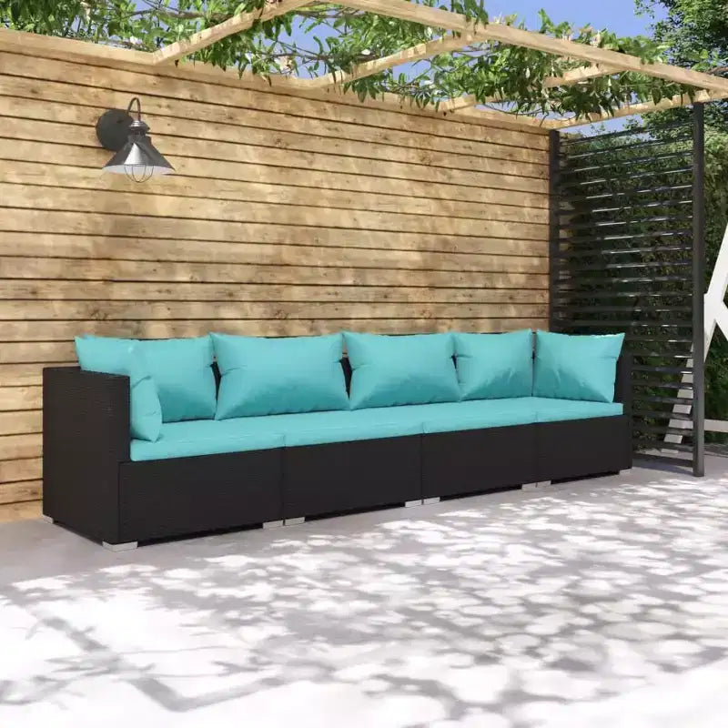 vidaXL Salon de jardin modulaire moyen en résine tressée