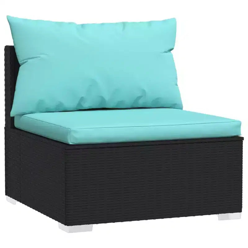vidaXL Salon de jardin modulaire moyen en résine tressée