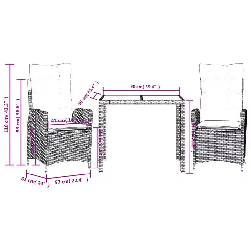 vidaXL ensemble repas de jardin ensembles de repas de jardin